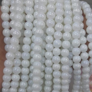 GLASS JELLY MILKY WHITE BEADS