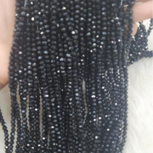 GLASS CRYSTAL BLACK BEADS