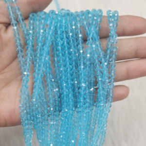 GLASS CRYSTAL TURQUOISE/FIROZI BEADS