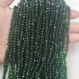 GLASS CRYSTAL DARK GREEN BEADS