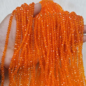 GLASS CRYSTAL ORANGE BEADS
