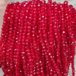 GLASS CRYSTAL RED BEADS