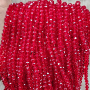 GLASS CRYSTAL RED BEADS