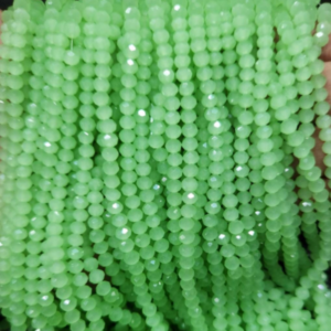 GLASS CRYSTAL OPECK PISTACHIO GREEN BEADS