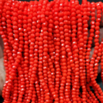 GLASS CRYSTAL OPECK RED BEADS