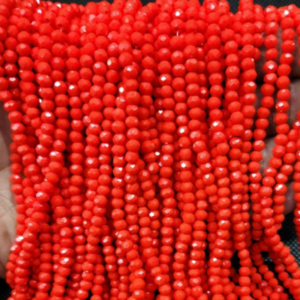 GLASS CRYSTAL OPECK RED BEADS