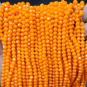 GLASS CRYSTAL OPECK ORANGE BEADS