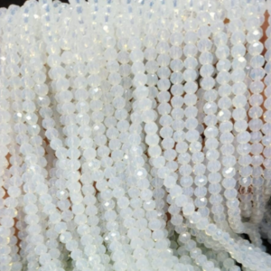 GLASS CRYSTAL OPECK TRANSPARENT WHITE BEADS