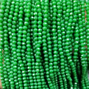 GLASS CRYSTAL OPECK GREEN BEADS