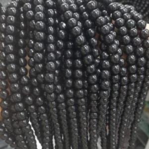 Glass Jelly Black Beads