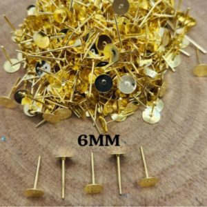 GOLDEN EAR STUDS BASE 6 MM