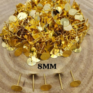GOLDEN EAR STUDS BASE 8 MM