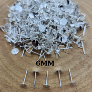 SLVER EAR STUDS BASE 6 MM