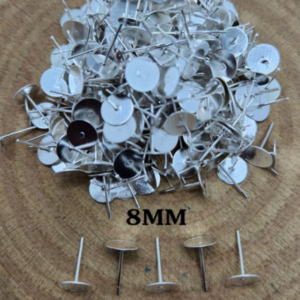 SLVER EAR STUDS BASE 8 MM