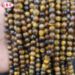 NATURAL STONE TIGER BEADS 6 MM