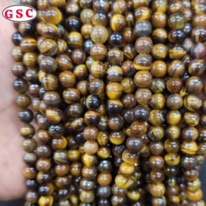 NATURAL STONE TIGER BEADS 6 MM