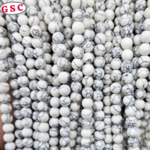 NATURAL STONE BEADS HOWLITE BEADS 6MM