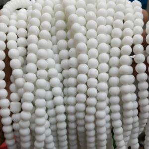 GLASS MILKY WHITE JELLY BEADS