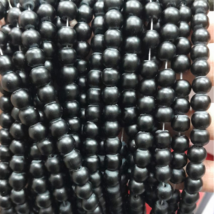 GLASS MATT BLACK BEADS